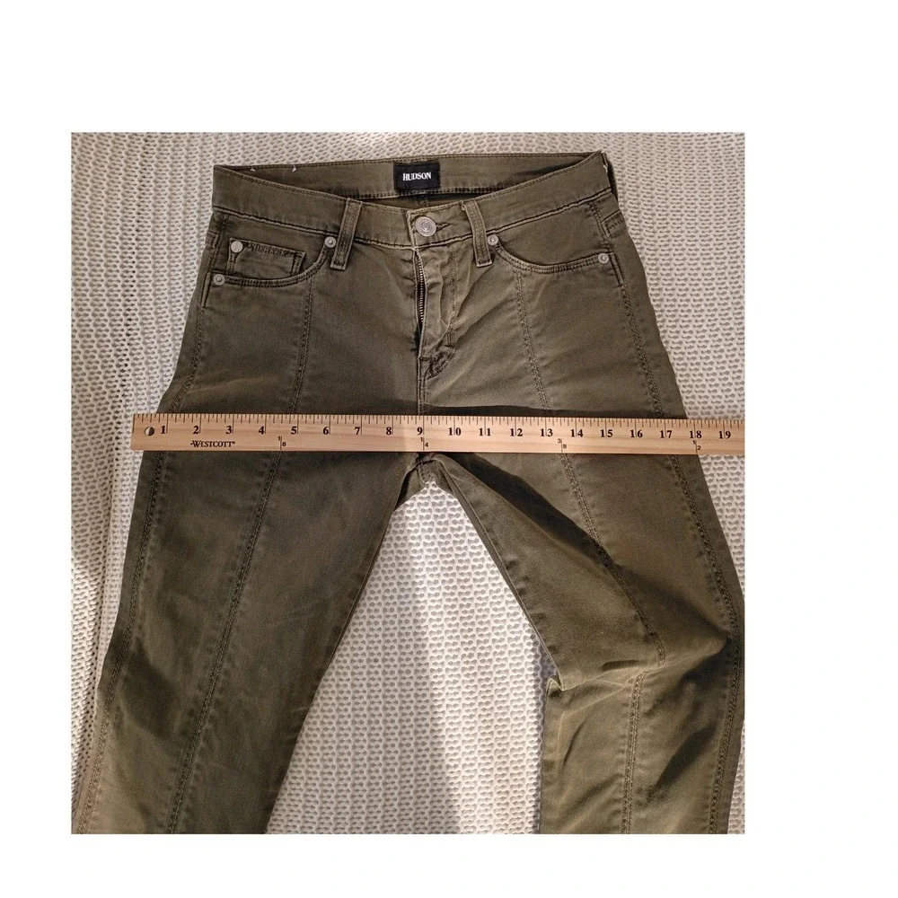 HUDSON NWT Nico Super Skinny Lace Up Crop Jeans‎ Olive Green 25x26 NWOT $245